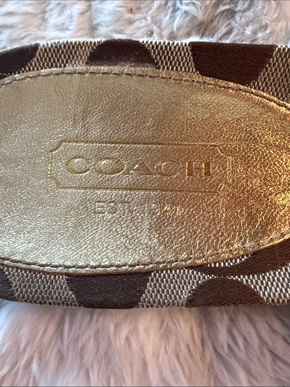 Coach Sherrie Metallic Kid Gold Floral Accent Sandals Size 10 M - Picture 3 of 7
